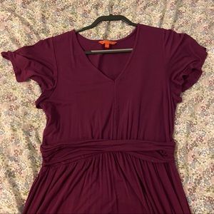 ModCloth Flutter-Sleeve Magenta Dress, L